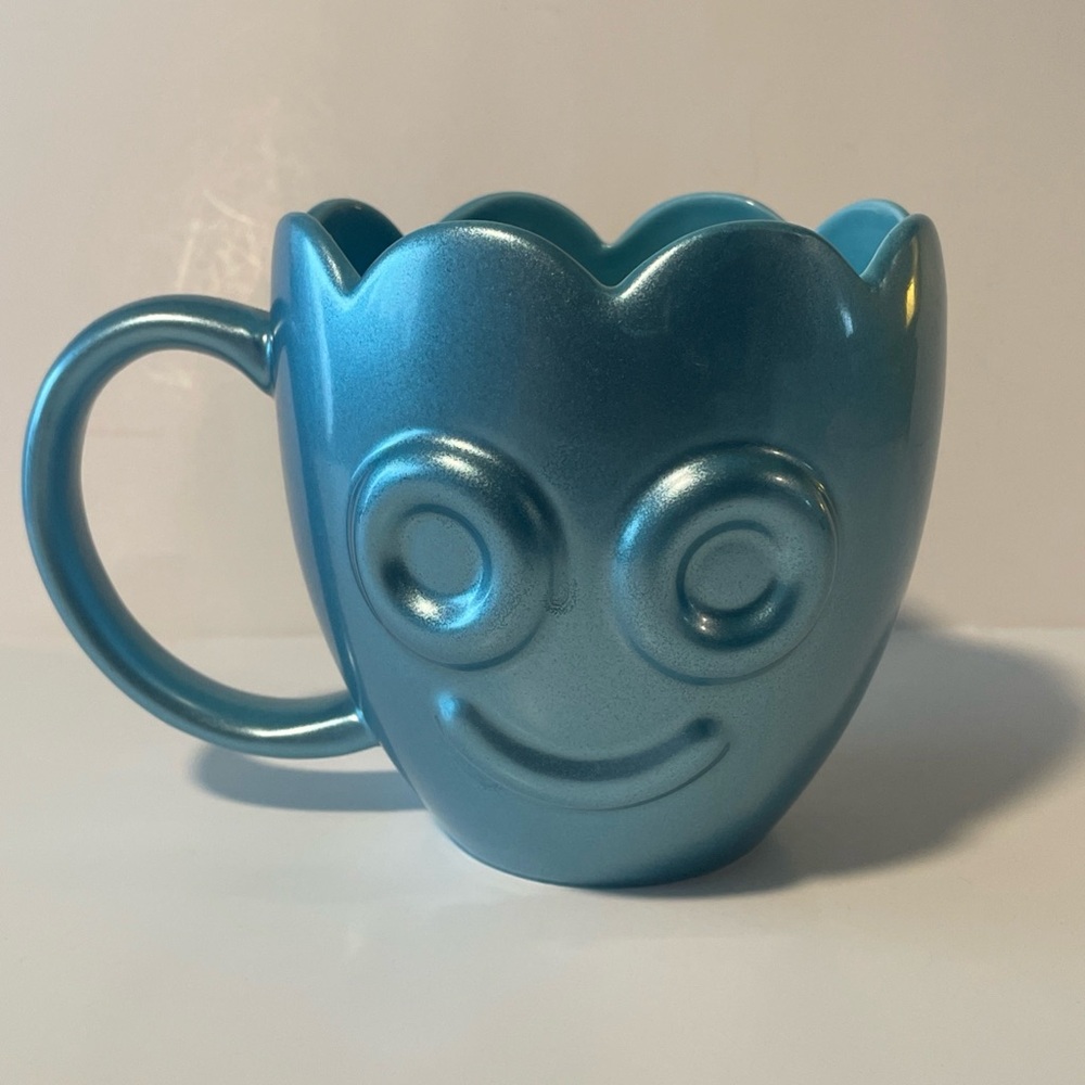 Metalic Look Blue Sour Patch Kids Candy Mug Petal Rim New